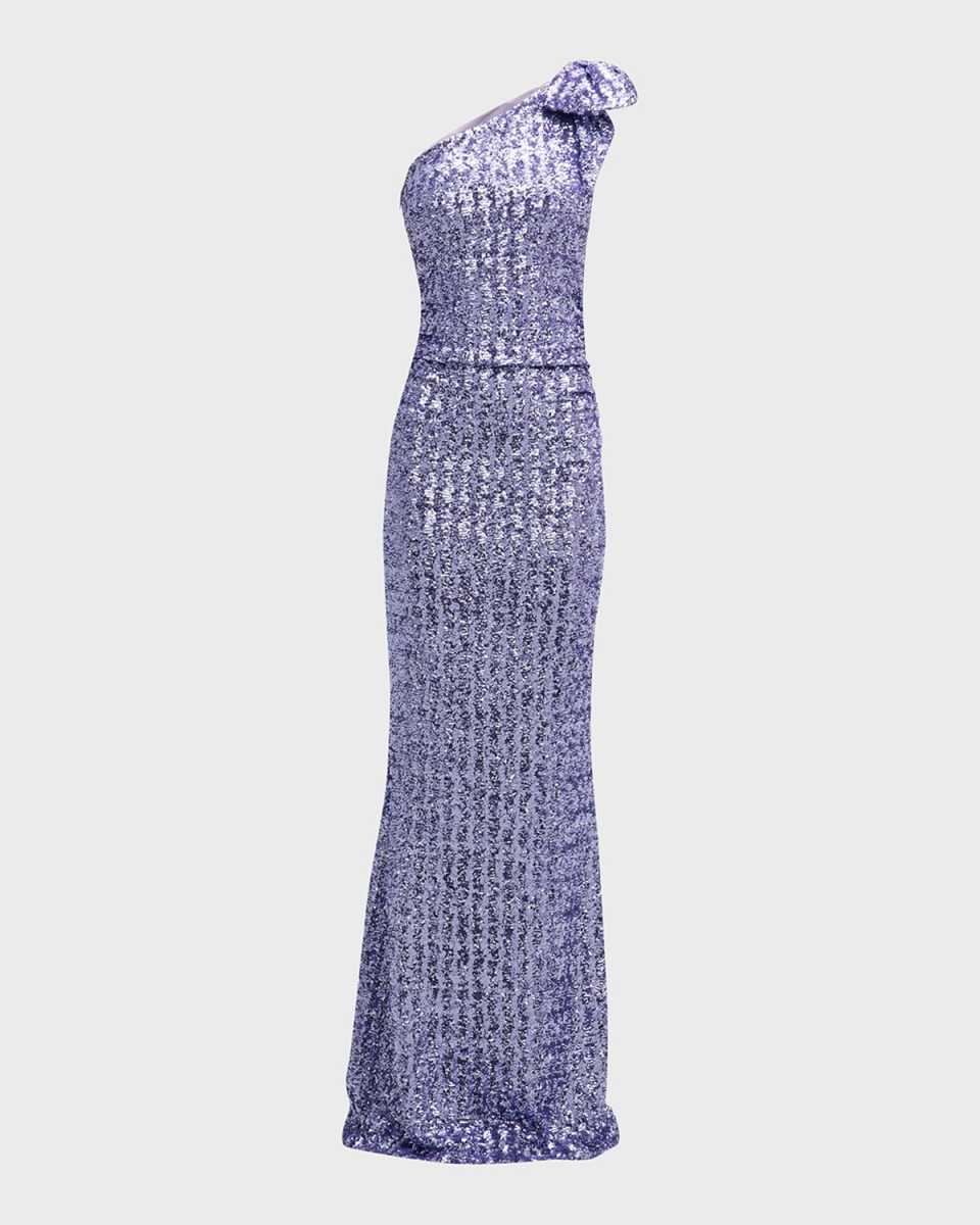 One-Shoulder Sequin Mermaid Gown